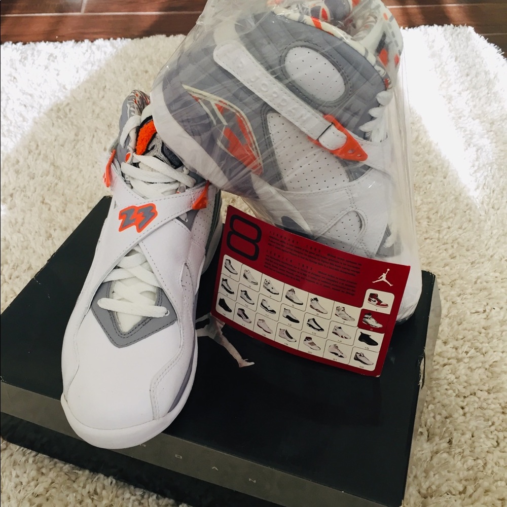 Air Jordan retro 8 White/Stealth-Orng Blaze SLVR